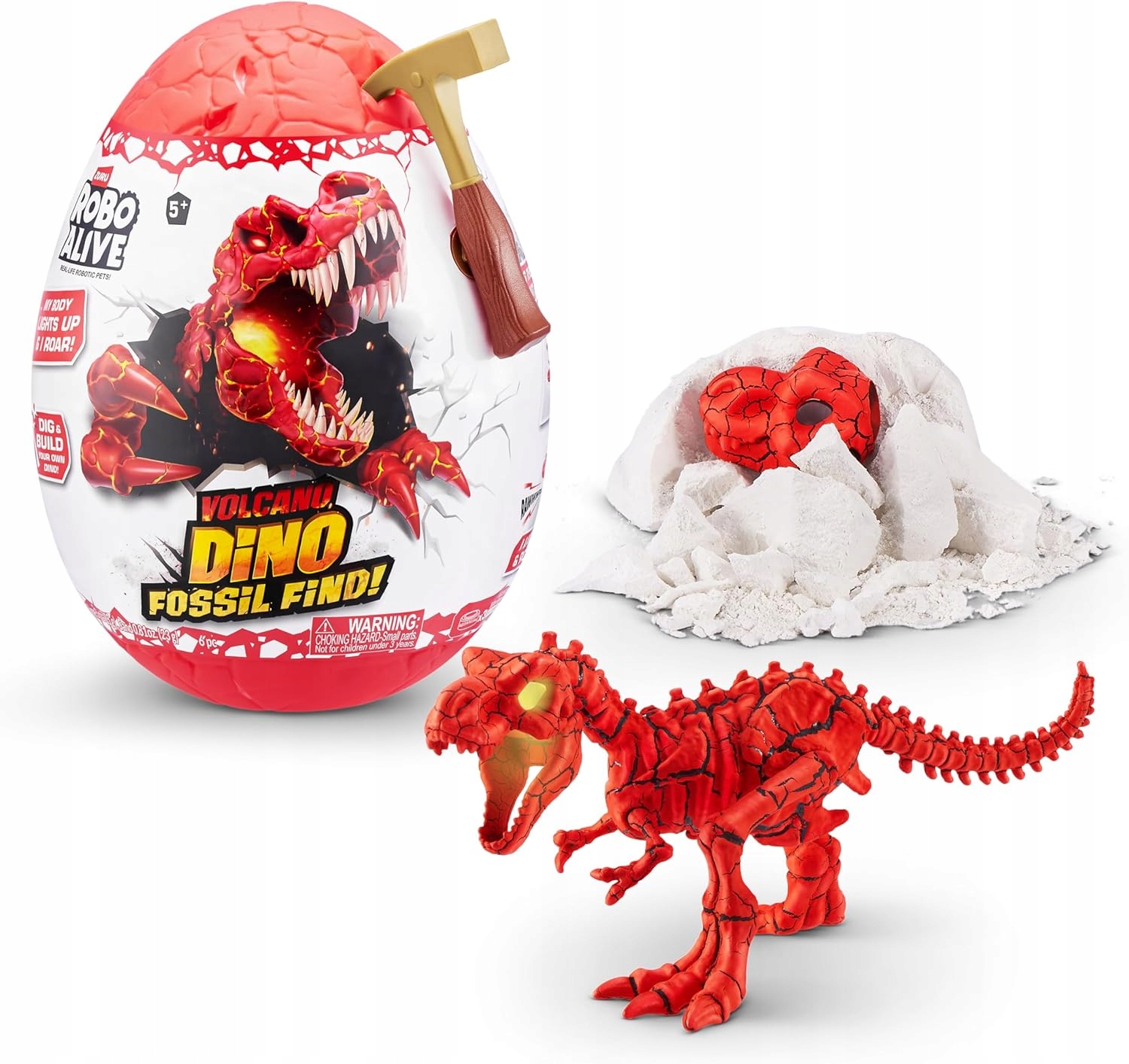 Dinozaur Interaktywny T-Rex JAJO ZURU Robo Alive Wykopaliska Zestaw STEM Dinozaur Interaktywny T-Rex JAJO ZURU Robo Alive