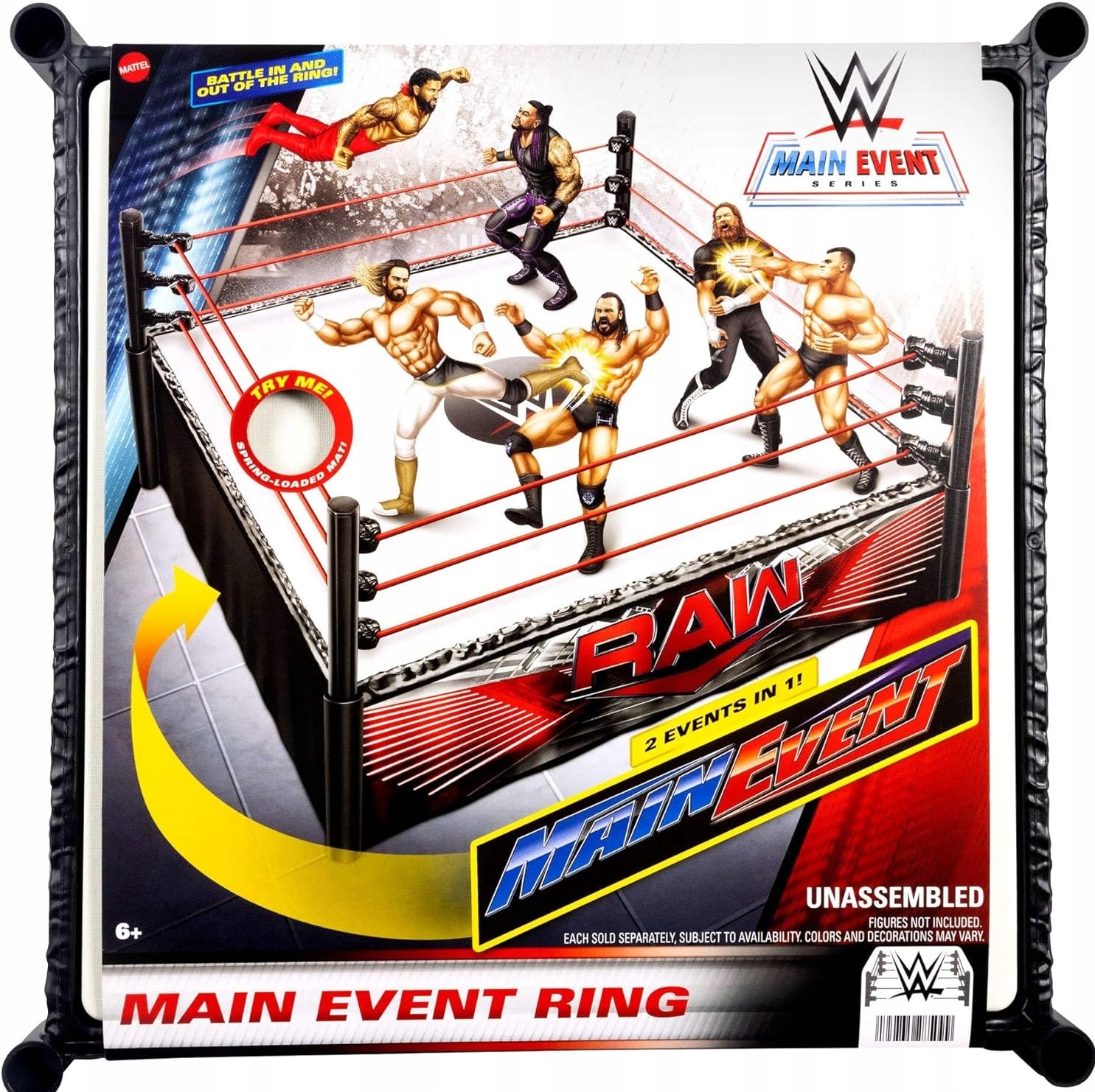 Zestaw Mattel WWE Main Superstar Event Ring 2w1 JDJ20 dfa9c2cd4106d04cf30d4823f733d6ad