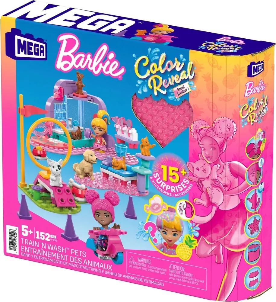 Barbie Klocki Mega Construx Color Reveal Opiekuj się Zwierzątkami HNP89 bbb2225efb8054df20394e8f0468ee37
