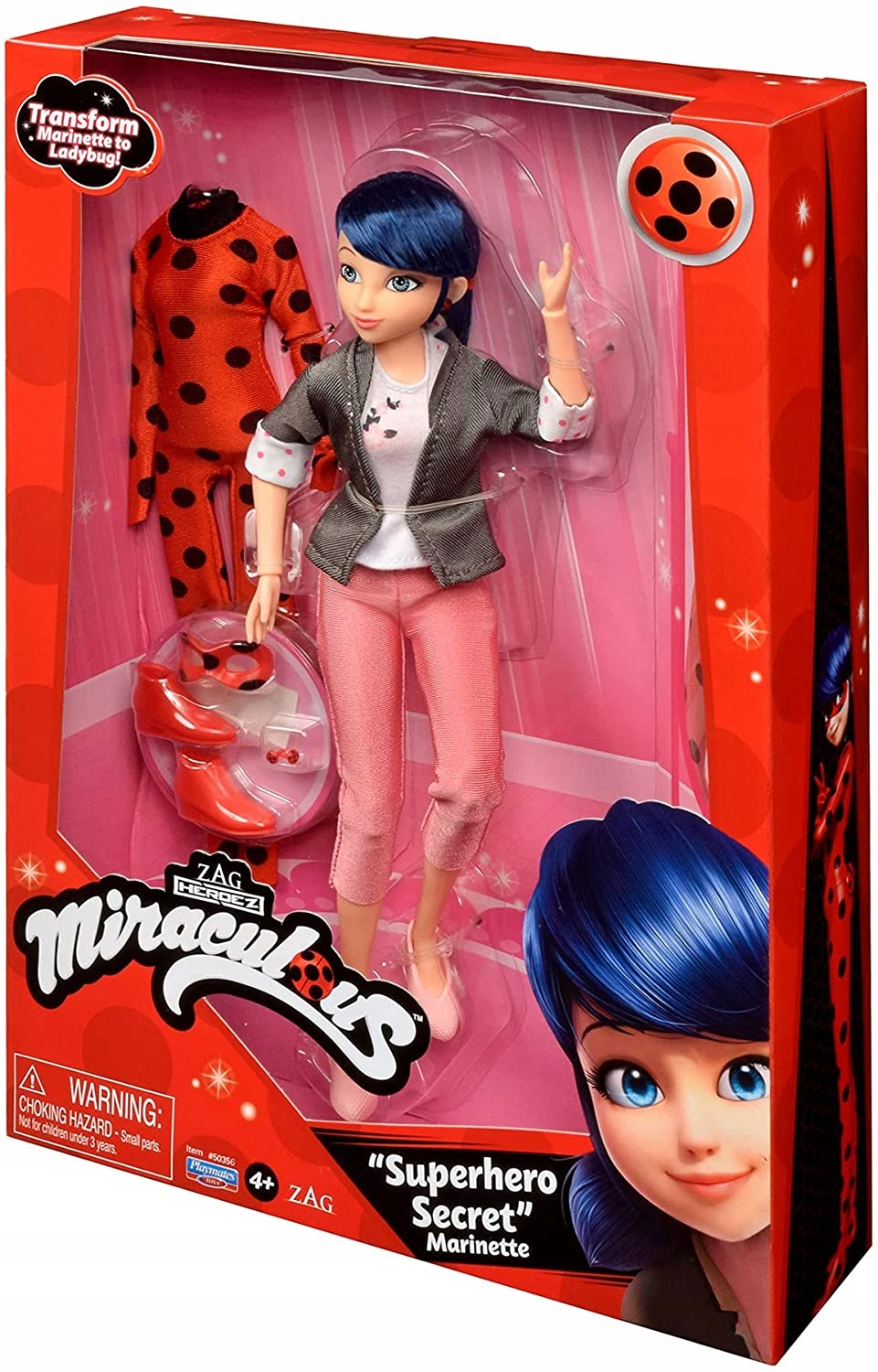 Lalka Miraculous Biedronka Marinette 2w1 Strój Akcesoria Bandai 26cm 3eb1c95423376416b770865b4f032271