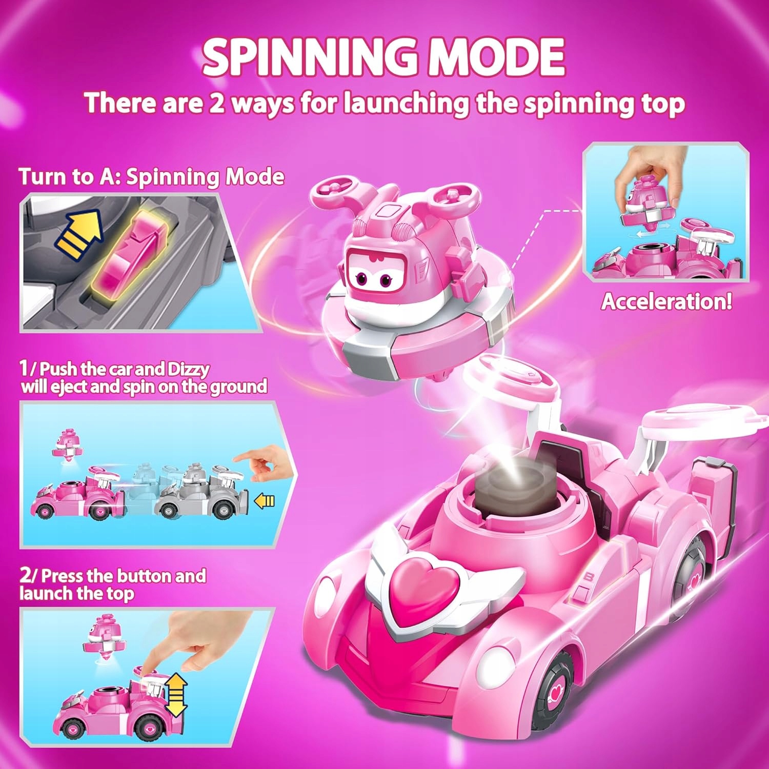 SUPER WINGS Dizzy Frunia Figurka Autko Katapulta 2w1 Bączek 691ab50c4f8ef164b4c077925adeebc8