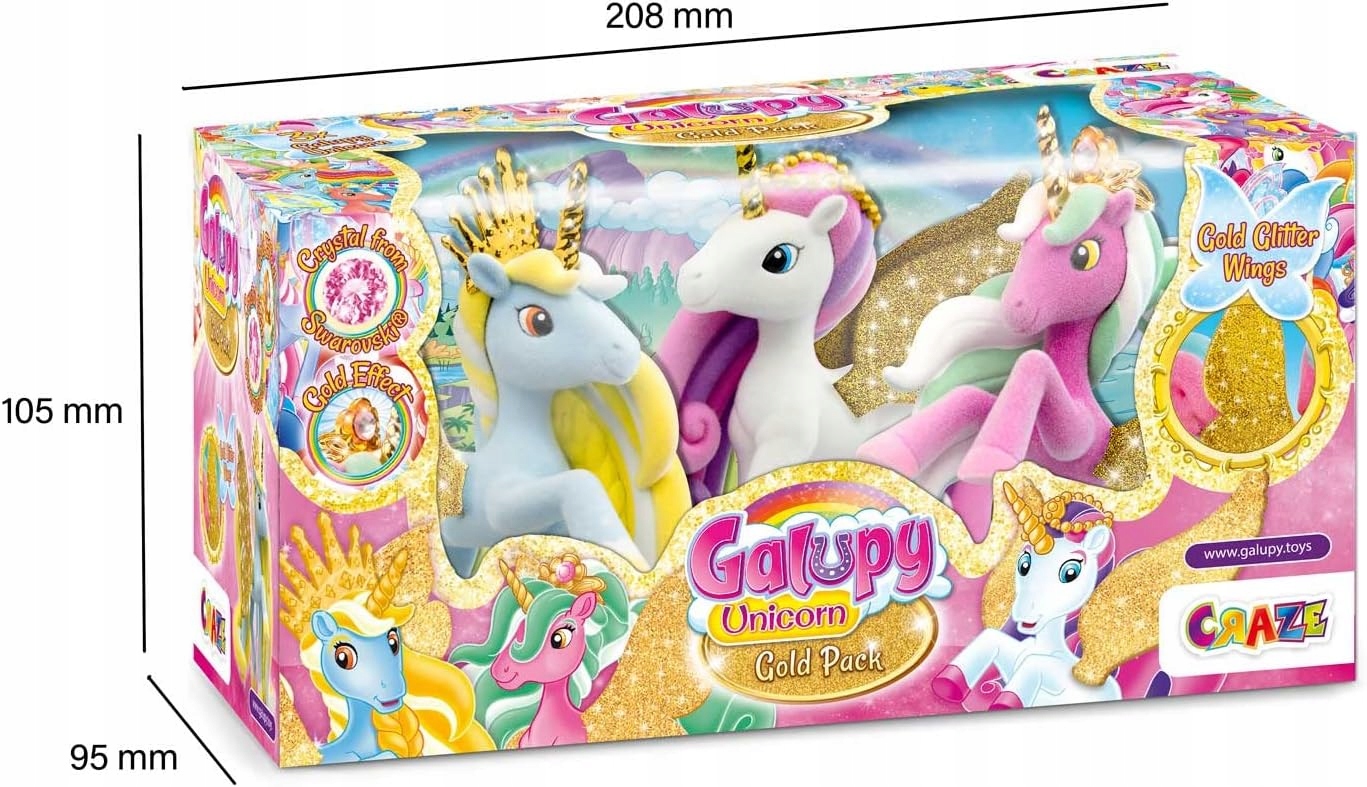 Galupy Unicorn Zestaw 3 Figurki Jednorożec Swarovski Złote Skrzydła 749dabe4f736a9be63a36ae2435eba2e