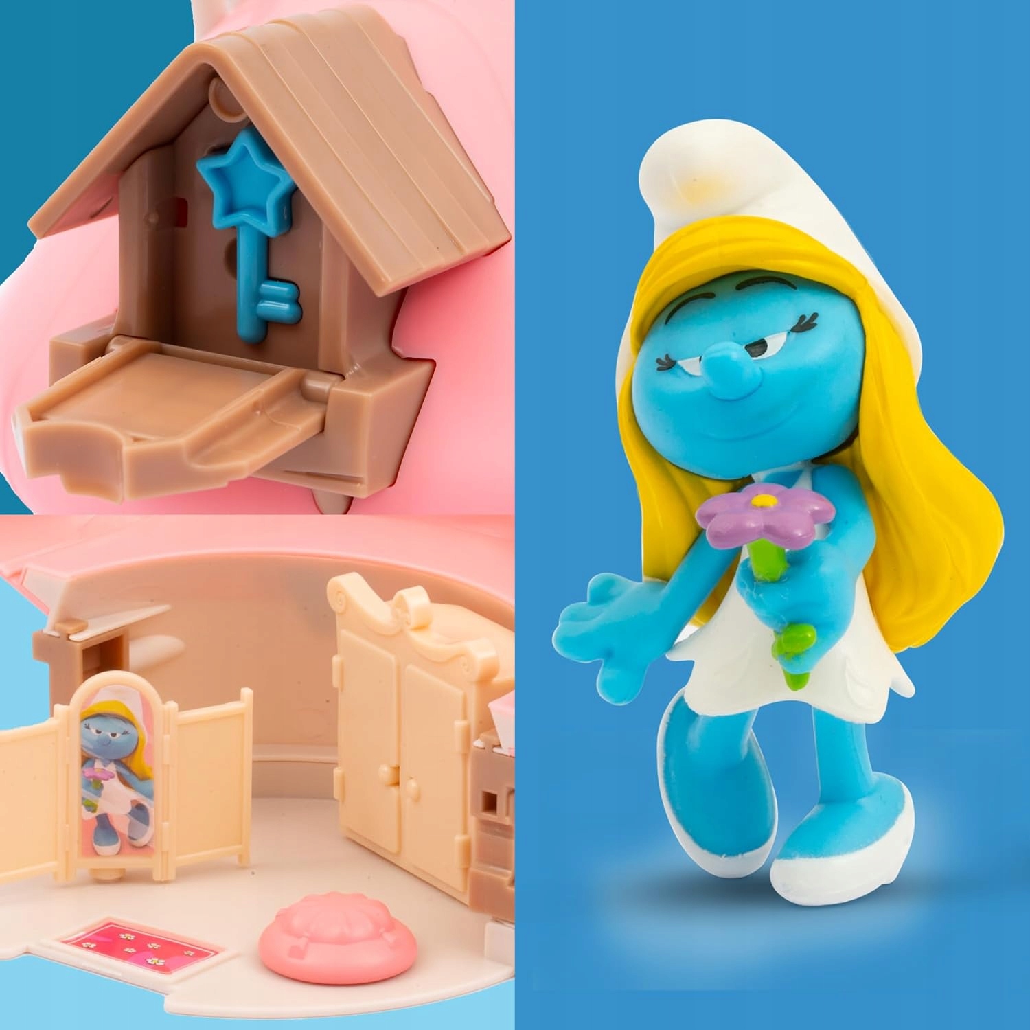 Smerfy DOMEK Smerfetki Zestaw z Figurką ORYGINAŁ bee2be59f2e7397b6b8fa4d1bbb7c1b5