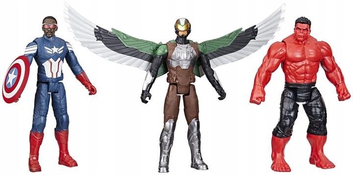 Marvel Capitan Amercia Titan hero Avengers Red Hulk zestaw 3 figurki 30cm 215079e16ddfe5fa965a3b076811aad6
