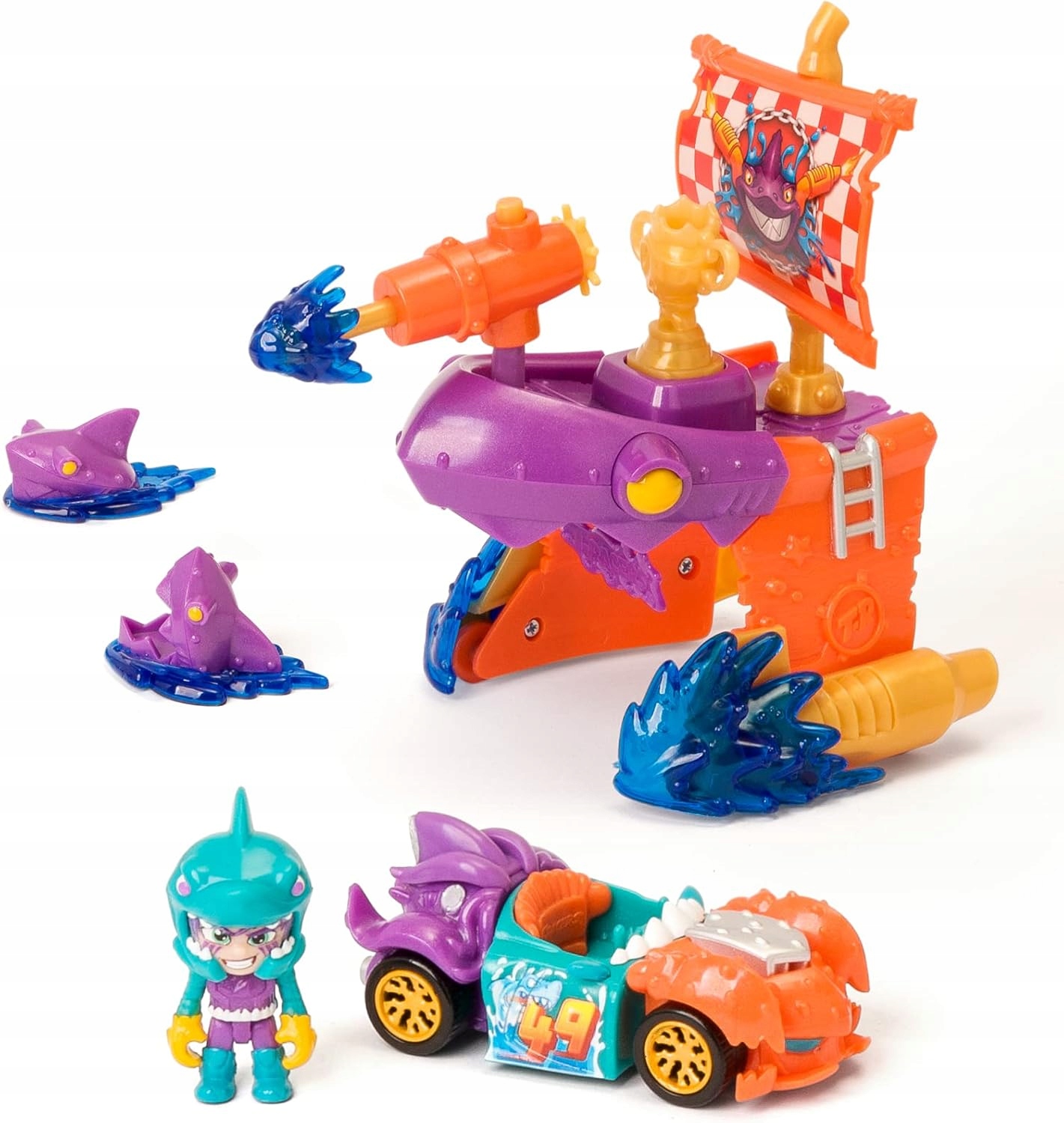 T-Racers Pirate Shark Attack Zestaw Statek Piracki Wyrzutnia Magic Box 3+ b3cf4b53e225808a612b8a91b8627f71