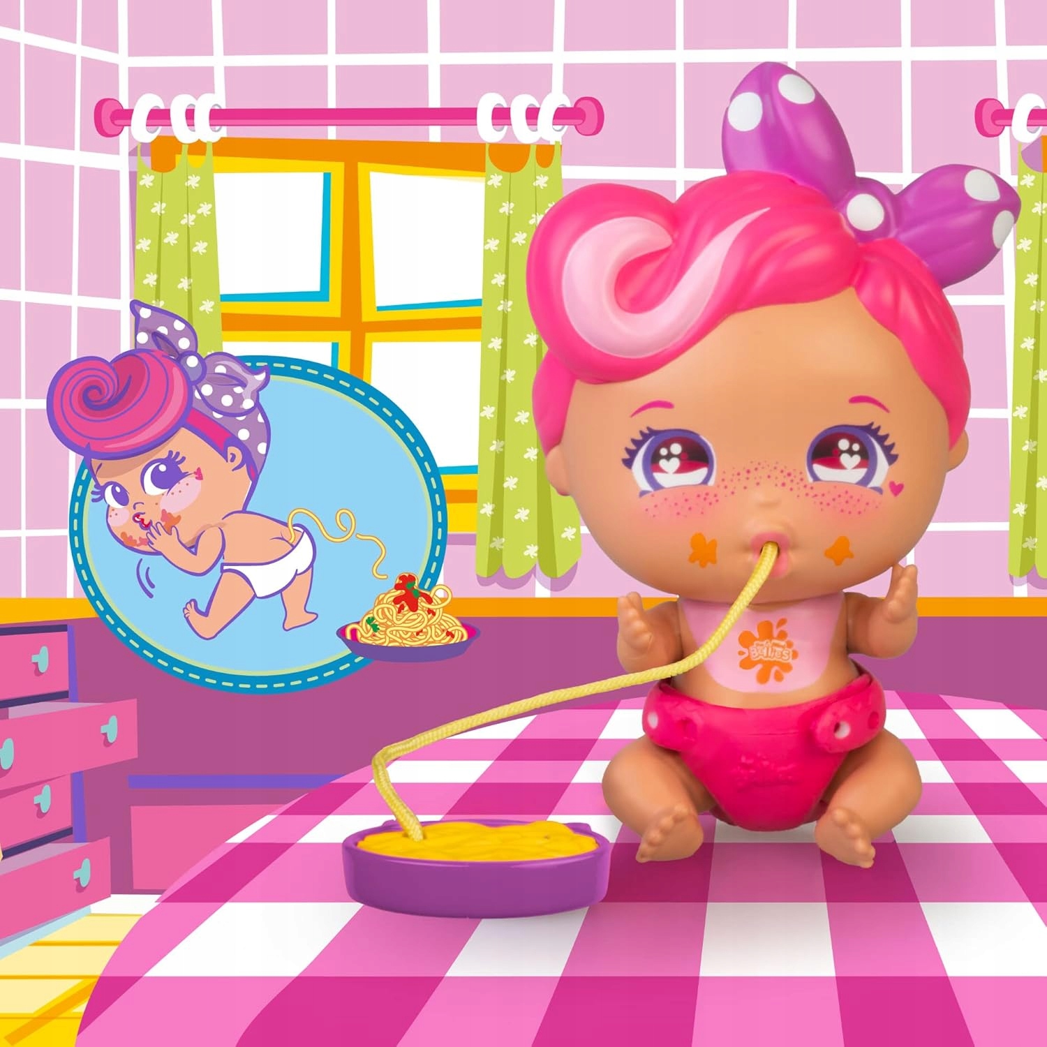 Lalka Bellies Mini ROXI SPAGHETTI Bobas Interaktywna Prezent dla 3 latki e30188b32fda2fe5c97fe137feaf5b24