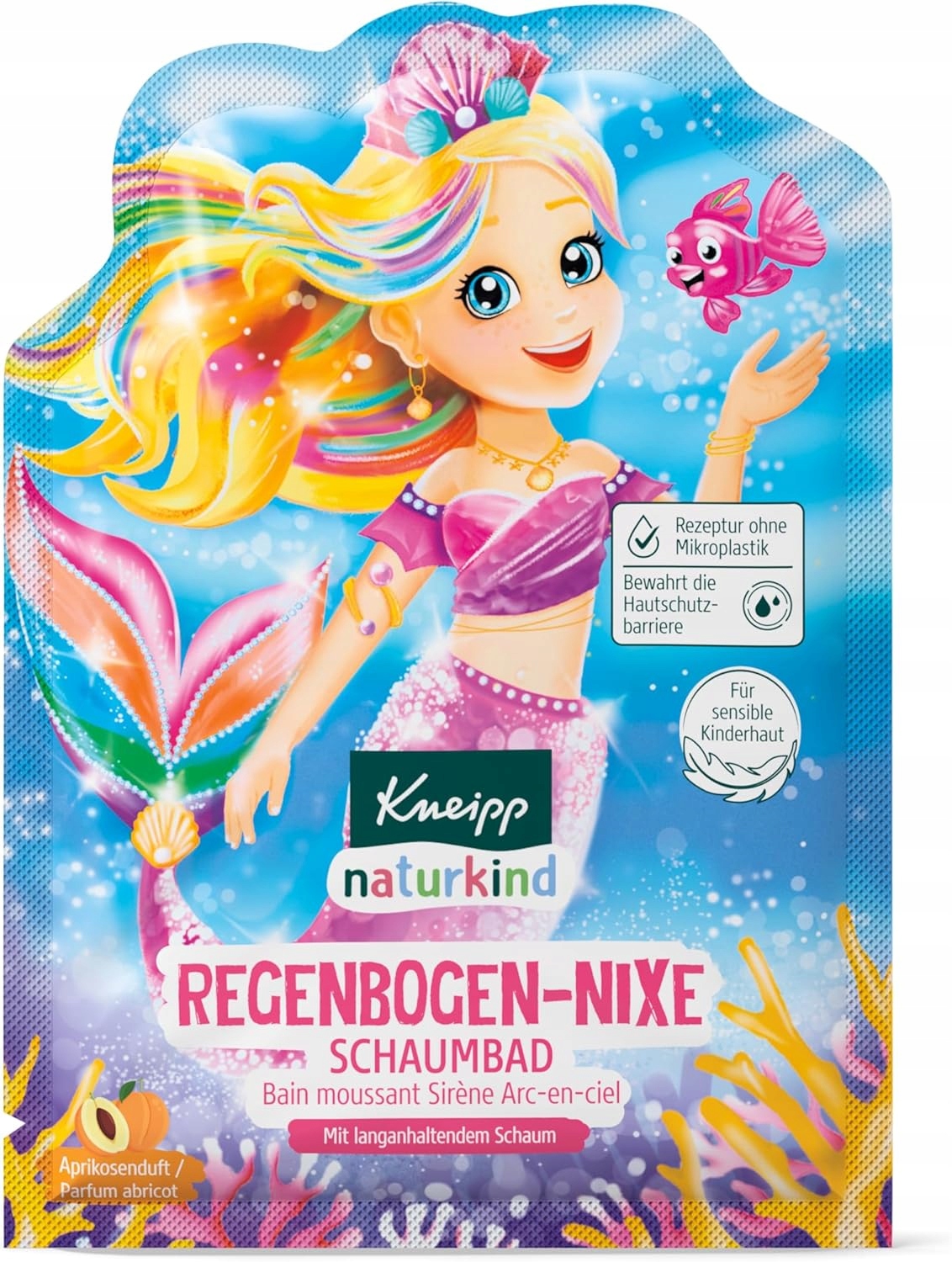 Płyn do kąpieli Syrenka Zapach Morela Barwi wodę Bąbelki Kneipp Naturkind Płyn do kąpieli Kneipp Naturkind Syrenka