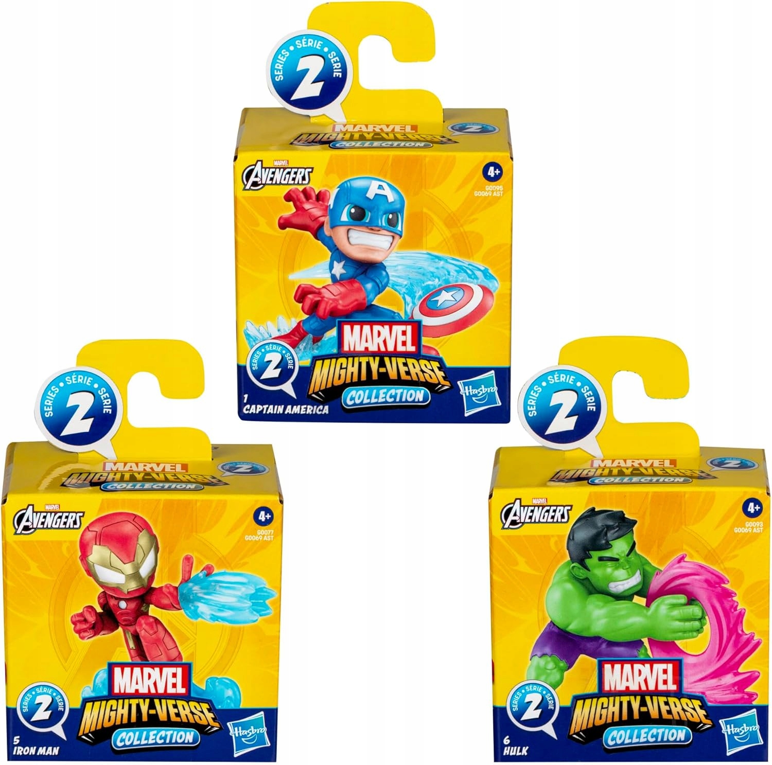 Marvel Avengers Mighty-Verse 3 figurki superbohaterów Hulk Iron Man Hasbro 5bcb0121e4a08fc45bc321fff288e117