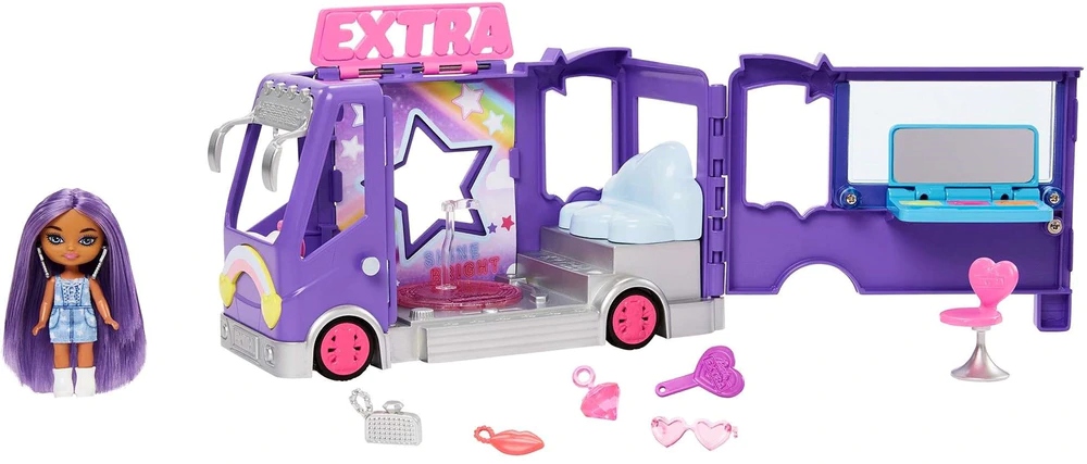 Barbie Extra Minis Minibus Koncertowy zestaw lalka Mini Minis HKF84 Mattel 5731daea2a43f8446fa08abb37f03083