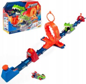 Tor samochodowy T-Racers Volcanosaurus MagicBox Mix and Race zestaw z wulkanem