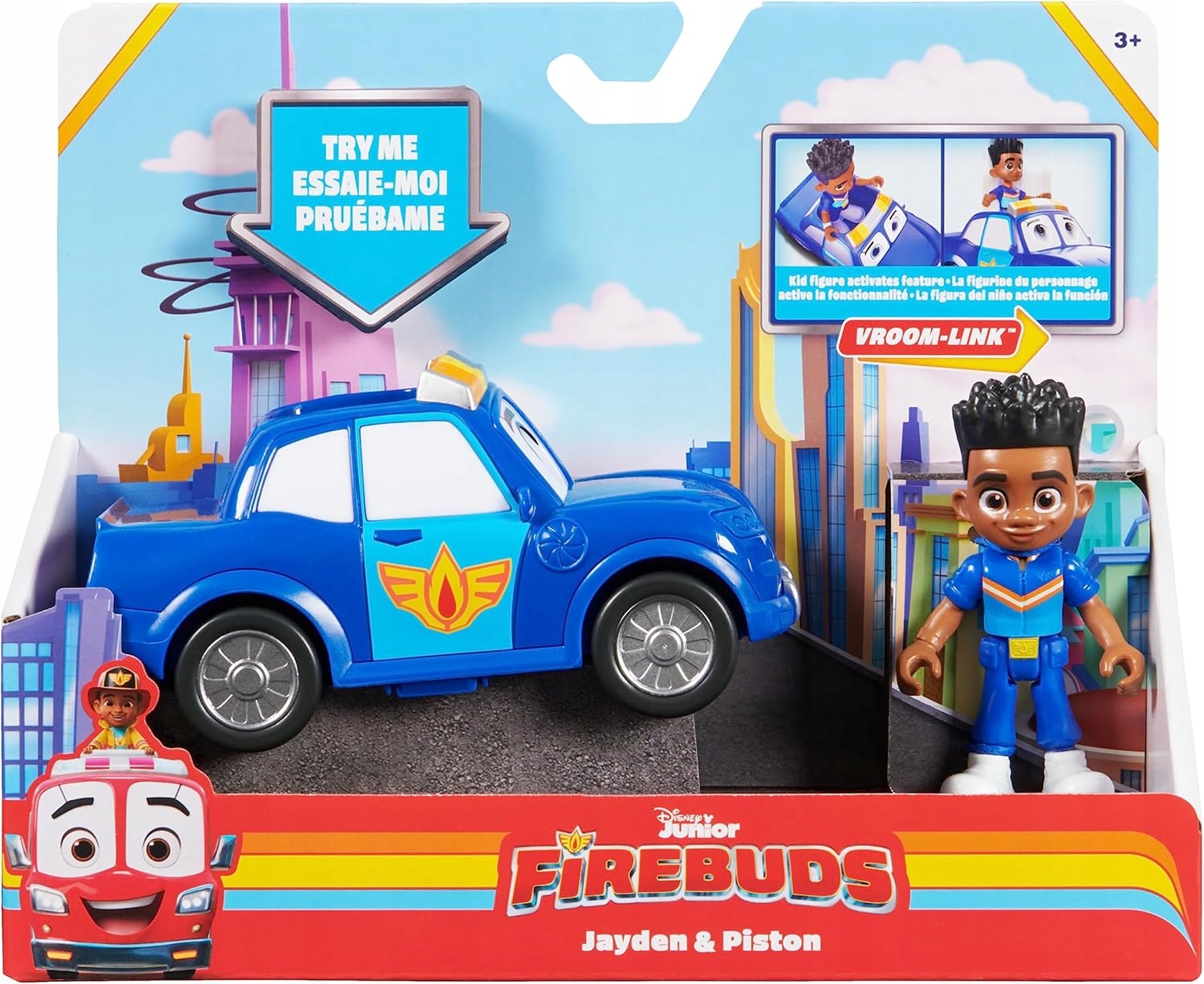 Firebuds Straż Ekipa Piston Auto Policyjne Interaktywne Oczy Figurka Jayden Auto policyjne Piston Firebuds Straż Ekipa Jayden Spin Master pojazd