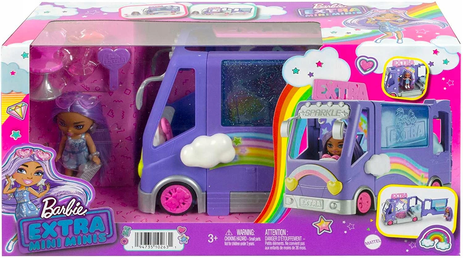 Barbie Extra Minis Minibus Koncertowy zestaw lalka Mini Minis HKF84 Mattel 82f00ae01679c2b39ceedc76c25c0966