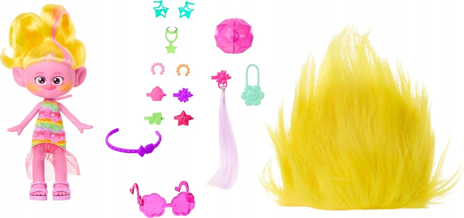 Mattel Trolls Hairsational Reveal Viva lalka wyczesane niespodzianki HNF17 e5f7ccd9448ab6f1c224bd8d630de65d