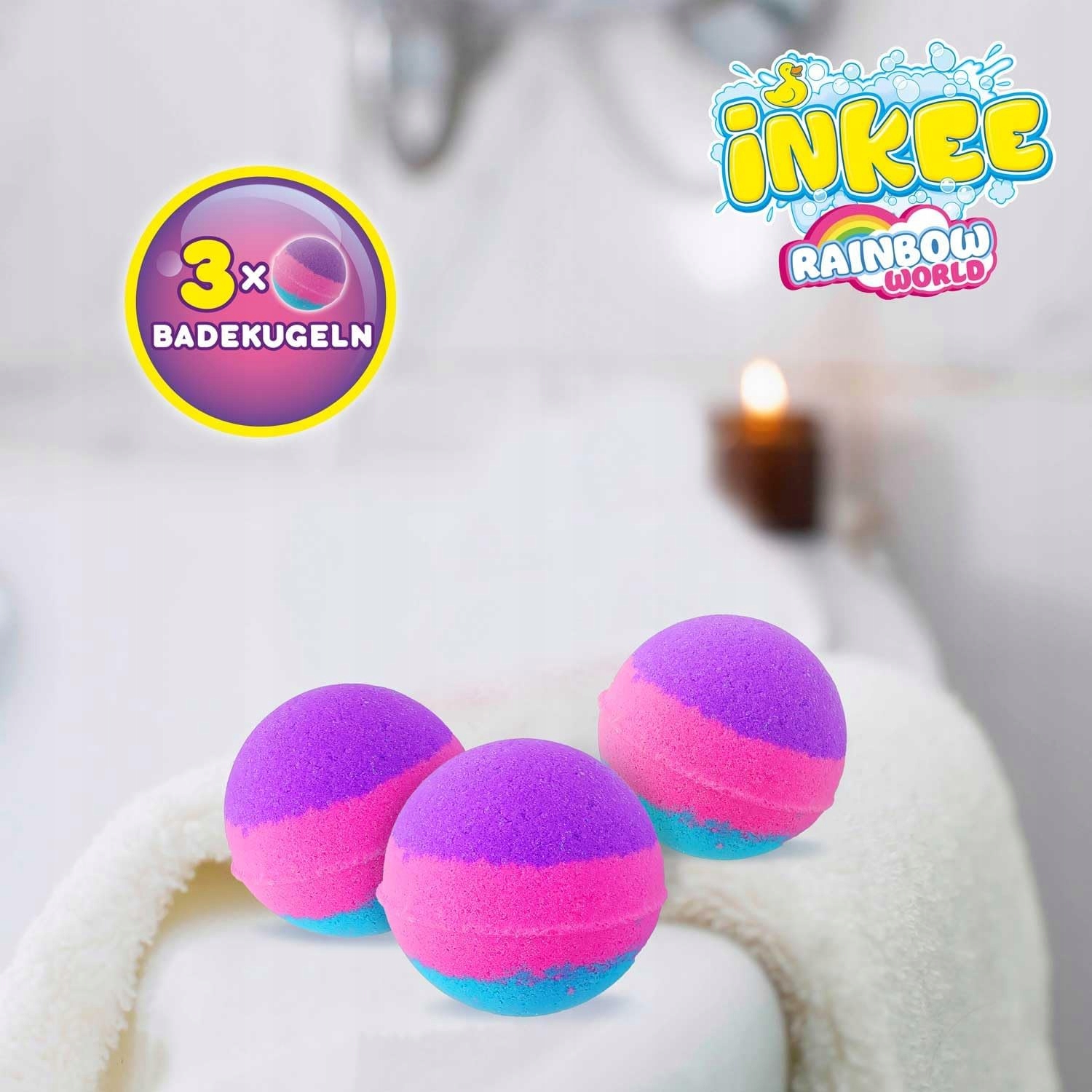 INKEE Color Rainbow World 3 kule do kąpieli pachnące dla dzieci zestaw f933b73f0a3fa96cf9ee764a9e27b238